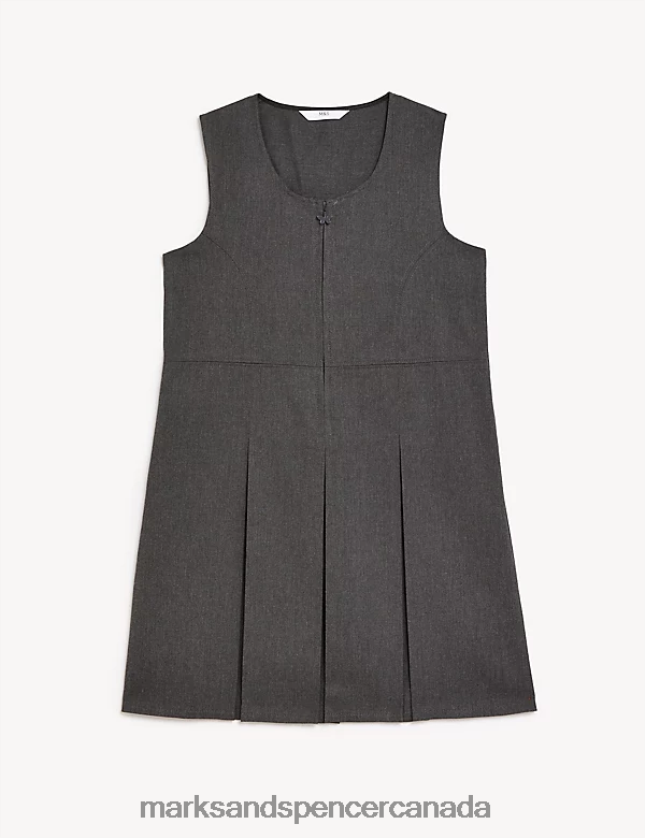 Marks and Spencer Canada - School Uniform 20VTD9647 Grey Kids Marks & Spencer Plus Fit Pleated School Pinafore