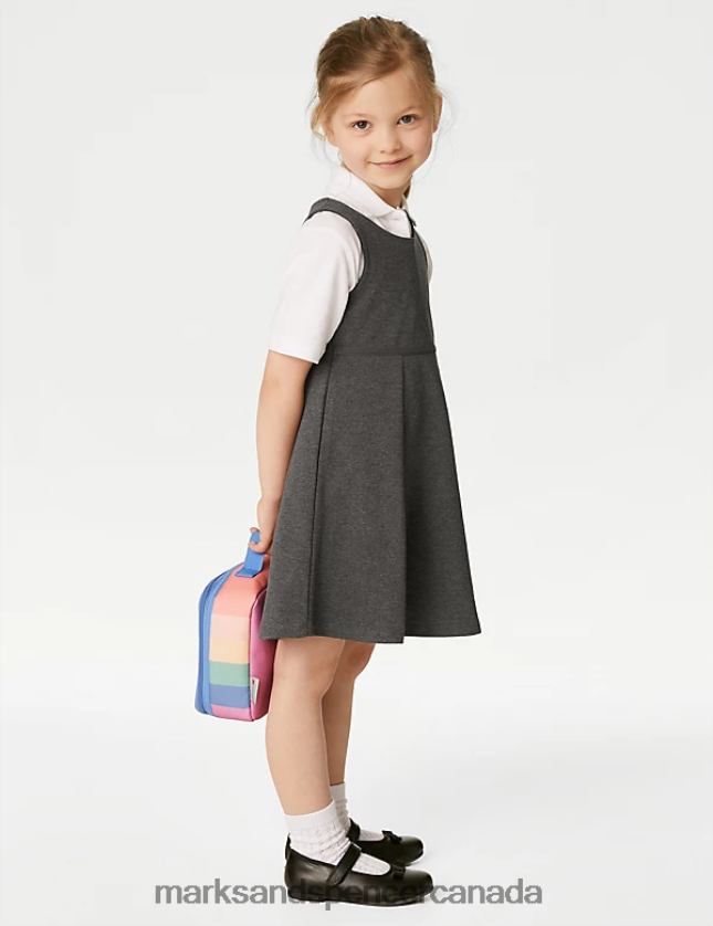 Marks and Spencer near me - School Uniform 20VTD9761 Grey Kids Marks & Spencer 2pk Cotton School Pinafores