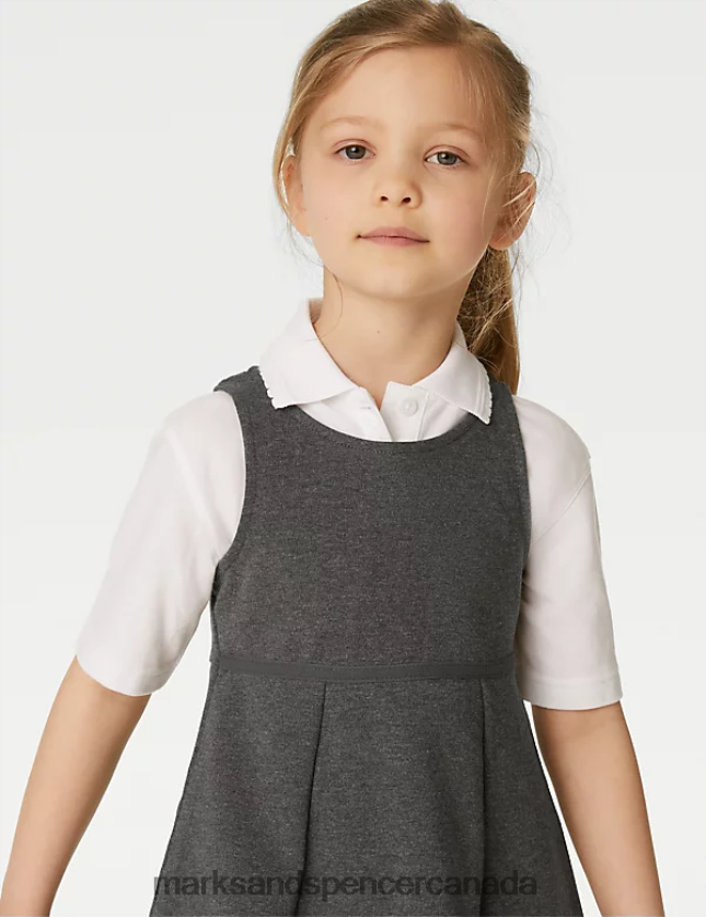 Marks and Spencer near me - School Uniform 20VTD9761 Grey Kids Marks & Spencer 2pk Cotton School Pinafores