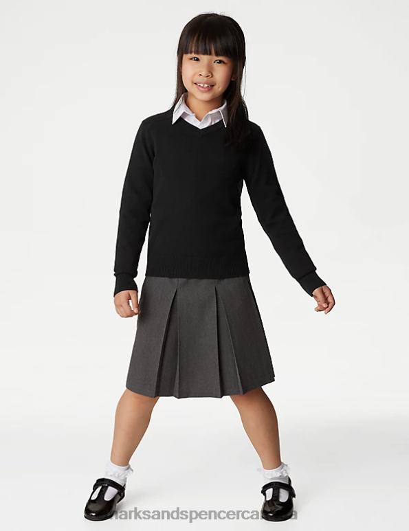 Marks and Spencer sale - Kids Black School Uniform Marks & Spencer 2pk Slim Fit Cotton School Jumpers 20VTD8931