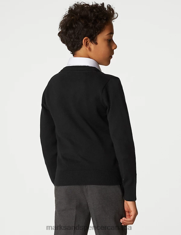 Marks and Spencer sale - Kids Black School Uniform Marks & Spencer 2pk Slim Fit Cotton School Jumpers 20VTD8931