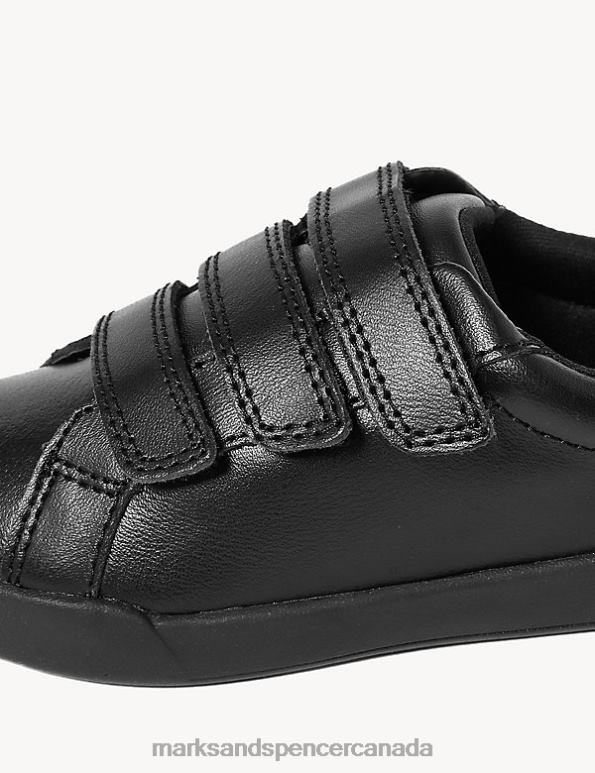 Marks and Spencer sale - Kids Black School Uniform Marks & Spencer Leather Freshfeet Trainers 20VTD8717