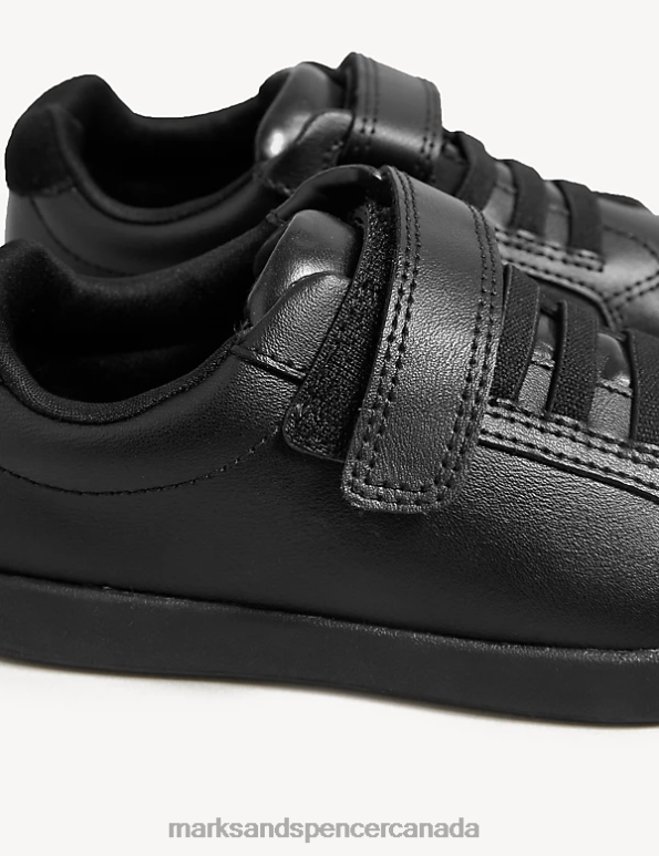 Marks and Spencer sale - Kids Black School Uniform Marks & Spencer Leather Riptape School Shoes 20VTD7905