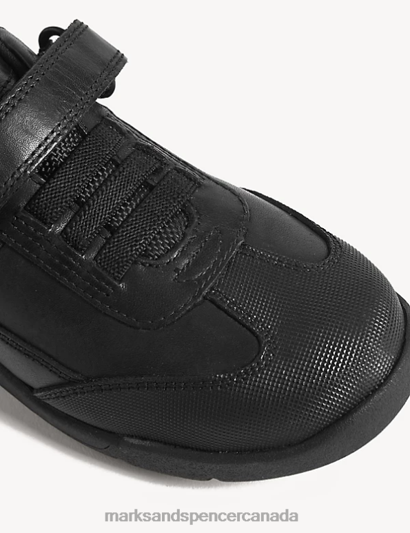 Marks and Spencer Canada - Kids Black School Uniform Marks & Spencer Leather Riptape School Shoes 20VTD8129