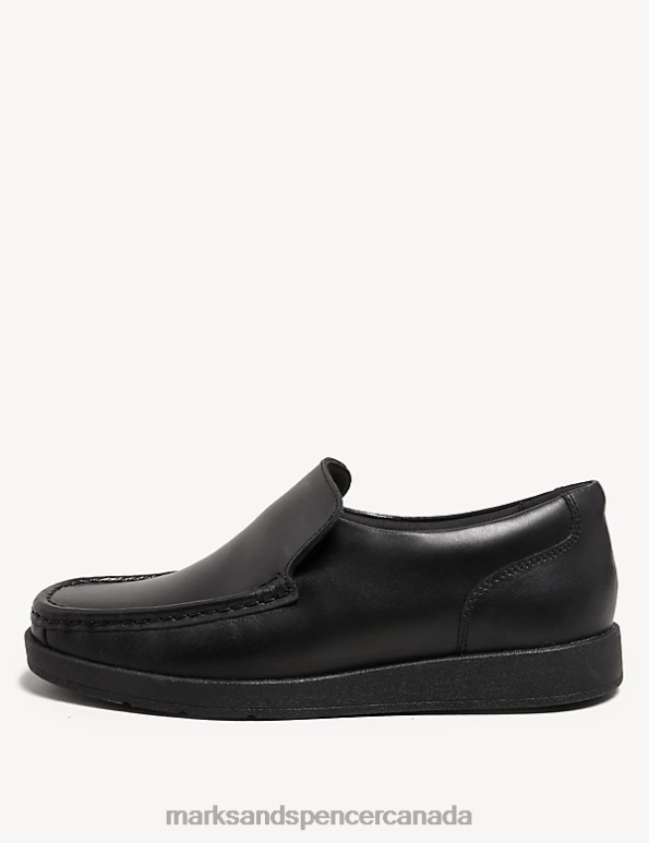 Kids Black School Uniform Marks & Spencer Leather Slip-on Loafer School Shoes 20VTD8757 - Marks and Spencer outlet