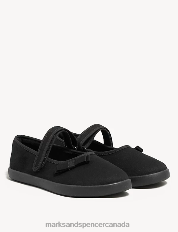 Marks and Spencer sale - Kids Black School Uniform Marks & Spencer Riptape Plimsoll School Shoes 20VTD8937