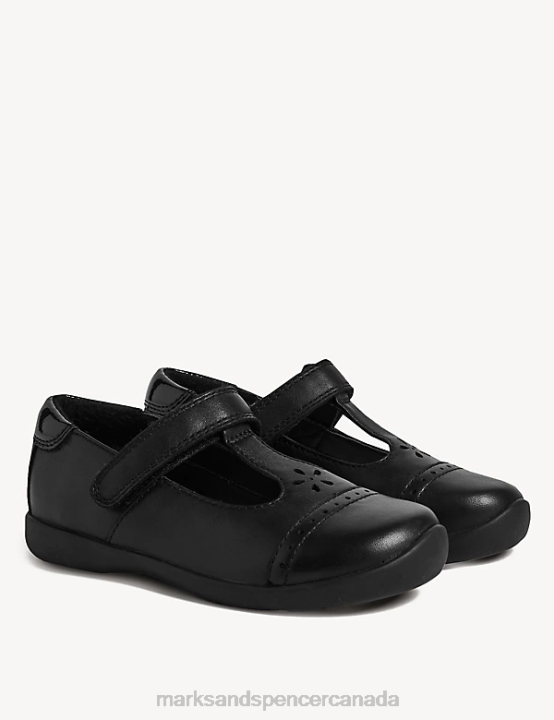 Marks & Spencer Kids Leather T-Bar School Shoes School Uniform Black 20VTD9049 - Marks and Spencer outlet