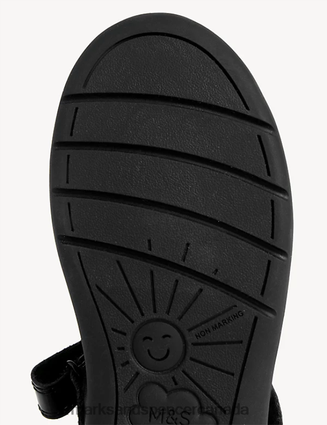 Marks and Spencer sale - School Uniform 20VTD9404 Black Kids Marks & Spencer Leather Riptape School Shoes