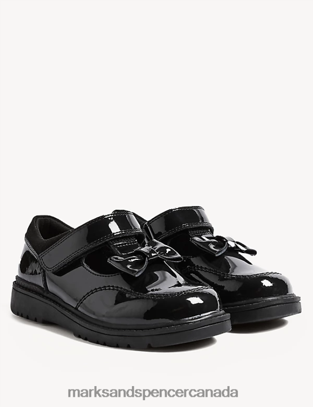 School Uniform 20VTD9410 Black Kids Marks & Spencer Leather T-Bar School Shoes - Marks and Spencer online