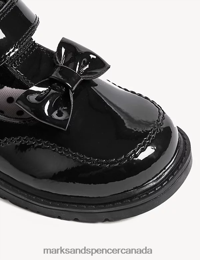 School Uniform 20VTD9410 Black Kids Marks & Spencer Leather T-Bar School Shoes - Marks and Spencer online