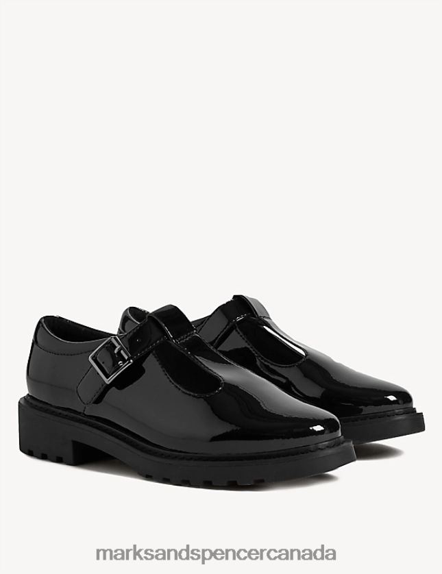 School Uniform 20VTD9590 Black Kids Marks & Spencer Leather T-Bar School Shoes - Marks and Spencer online