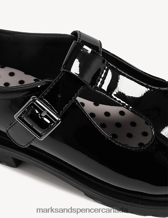 School Uniform 20VTD9590 Black Kids Marks & Spencer Leather T-Bar School Shoes - Marks and Spencer online