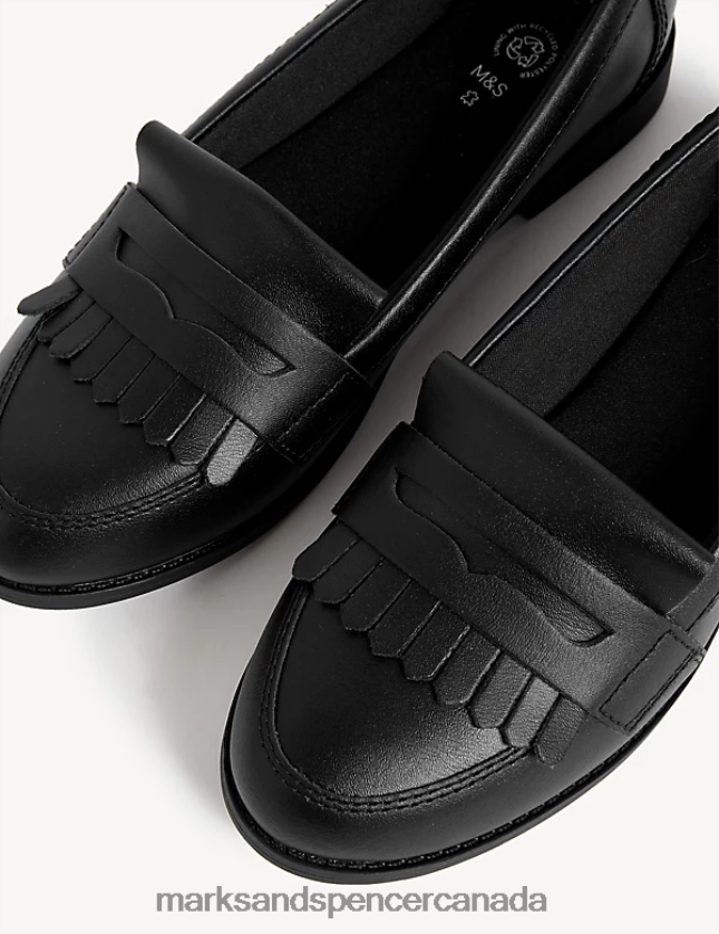 School Uniform 20VTD9721 Black Kids Marks & Spencer Leather Freshfeet School Loafers - Marks and Spencer outlet