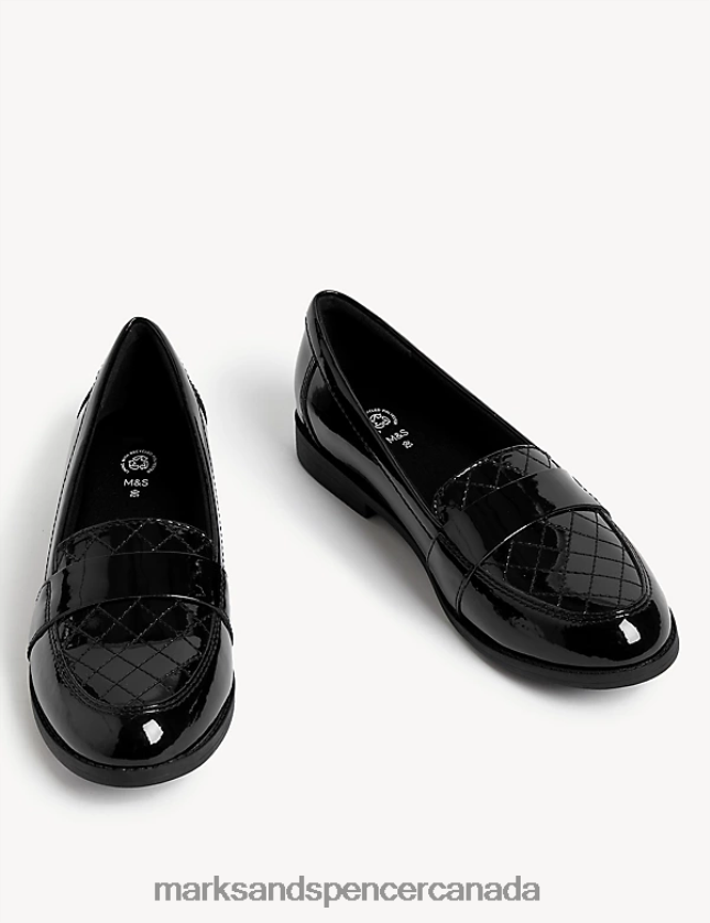 Marks and Spencer Canada - School Uniform 20VTD9757 Black Kids Marks & Spencer Patent Freshfeet School Loafers
