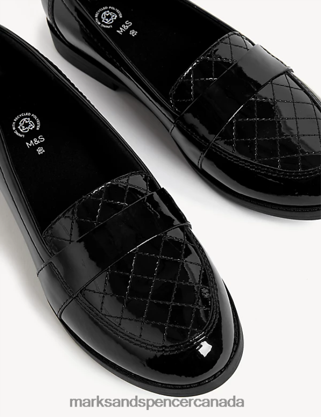 Marks and Spencer Canada - School Uniform 20VTD9757 Black Kids Marks & Spencer Patent Freshfeet School Loafers