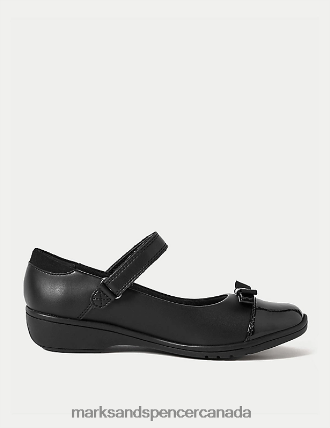 Marks and Spencer near me - School Uniform 20VTD9909 Black Kids Marks & Spencer Leather Wedge School Shoes