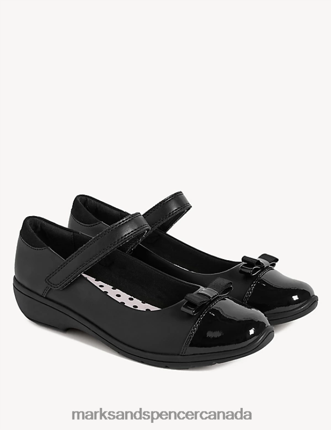 Marks and Spencer near me - School Uniform 20VTD9909 Black Kids Marks & Spencer Leather Wedge School Shoes