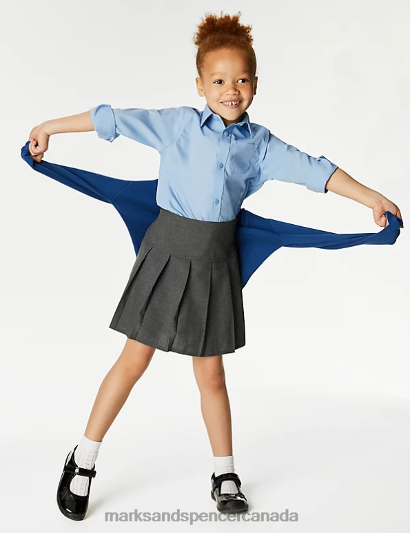 Marks and Spencer sale - Kids Grey School Uniform Marks & Spencer 2pk Crease Resistant School Skirts 20VTD8823