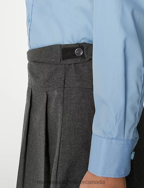 Marks and Spencer sale - Kids Grey School Uniform Marks & Spencer 2pk Crease Resistant School Skirts 20VTD8823