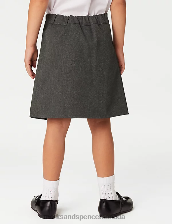 Kids Grey School Uniform Marks & Spencer 2pk Embroidered School Skirts 20VTD8967 - Marks and Spencer outlet