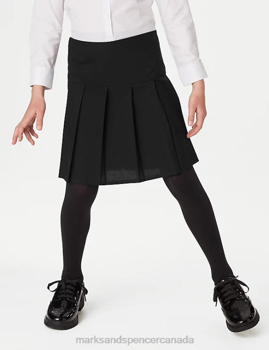 Marks & Spencer Kids 2pk Crease Resistant School Skirts School Uniform Black 20VTD9078 - Marks and Spencer outlet