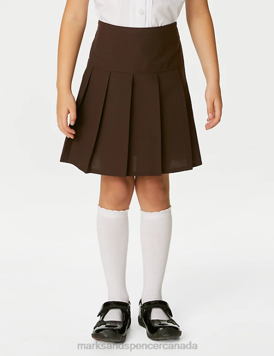 Marks and Spencer Canada - Marks & Spencer Kids 2pk Crease Resistant School Skirts School Uniform Brown 20VTD9079