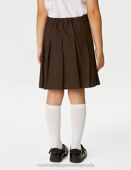 Marks and Spencer Canada - Marks & Spencer Kids 2pk Crease Resistant School Skirts School Uniform Brown 20VTD9079
