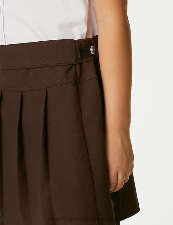Marks and Spencer Canada - Marks & Spencer Kids 2pk Crease Resistant School Skirts School Uniform Brown 20VTD9079