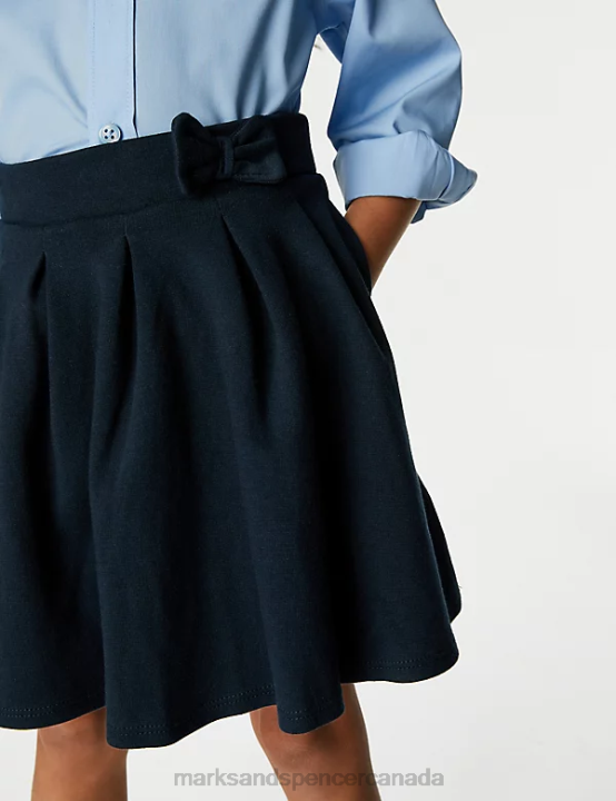 Marks and Spencer near me - Marks & Spencer Kids 2pk Jersey Bow School Skirts School Uniform Navy 20VTD9032
