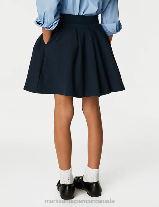 Marks and Spencer near me - Marks & Spencer Kids 2pk Jersey Bow School Skirts School Uniform Navy 20VTD9032