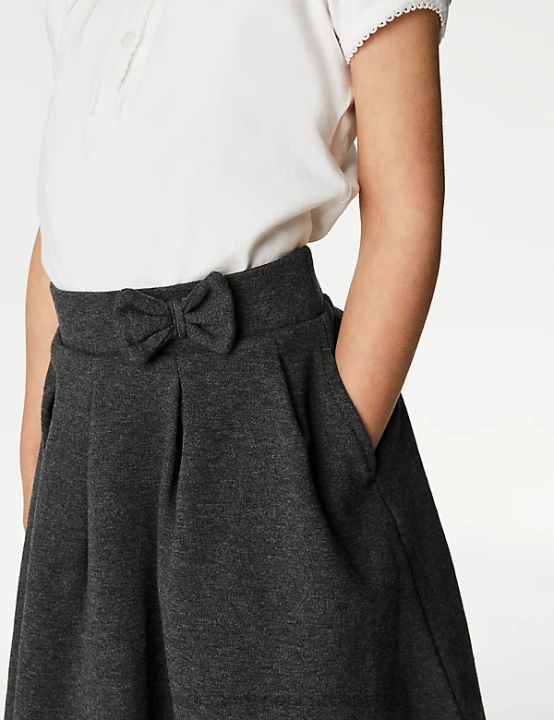 Marks and Spencer sale - Marks & Spencer Kids Jersey Pleated School Skirt School Uniform Grey 20VTD9059