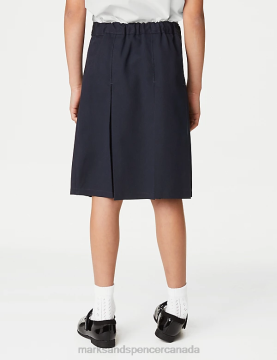 Marks and Spencer sale - Marks & Spencer Kids Slim Fit Permanent Pleats School Skirt School Uniform Navy 20VTD9117
