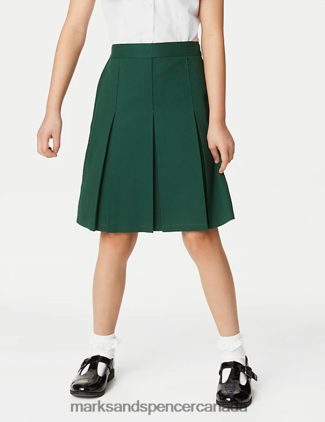 Marks and Spencer Canada - School Uniform 20VTD9359 Green Kids Marks & Spencer Permanent Pleats School Skirt