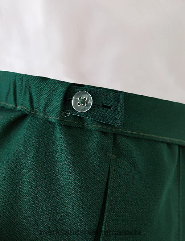 Marks and Spencer Canada - School Uniform 20VTD9359 Green Kids Marks & Spencer Permanent Pleats School Skirt