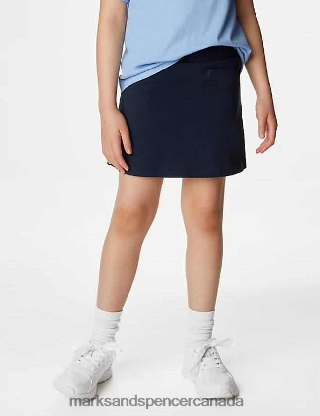 Marks and Spencer sale - School Uniform 20VTD9467 Navy Kids Marks & Spencer Cotton with Stretch Sports School Skorts