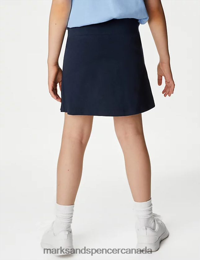 Marks and Spencer sale - School Uniform 20VTD9467 Navy Kids Marks & Spencer Cotton with Stretch Sports School Skorts