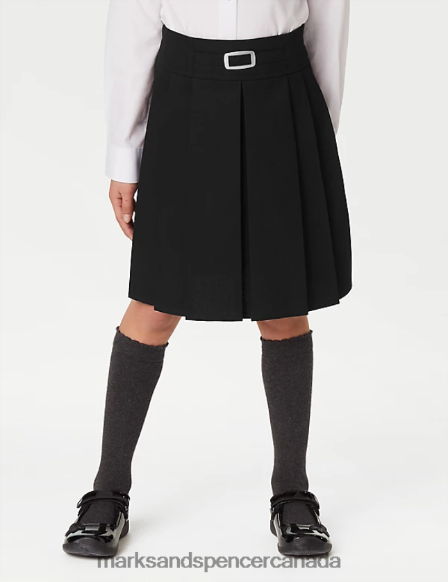 Marks and Spencer Canada - School Uniform 20VTD9678 Black Kids Marks & Spencer Permanent Pleats School Skirt
