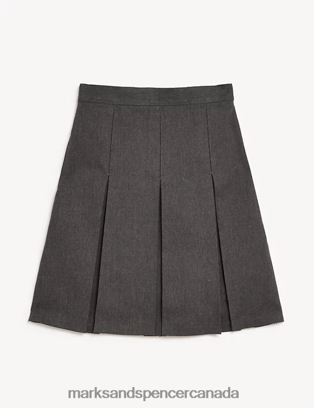 Marks and Spencer sale - School Uniform 20VTD9858 Grey Kids Marks & Spencer Plus Fit Permanent Pleats School Skirt