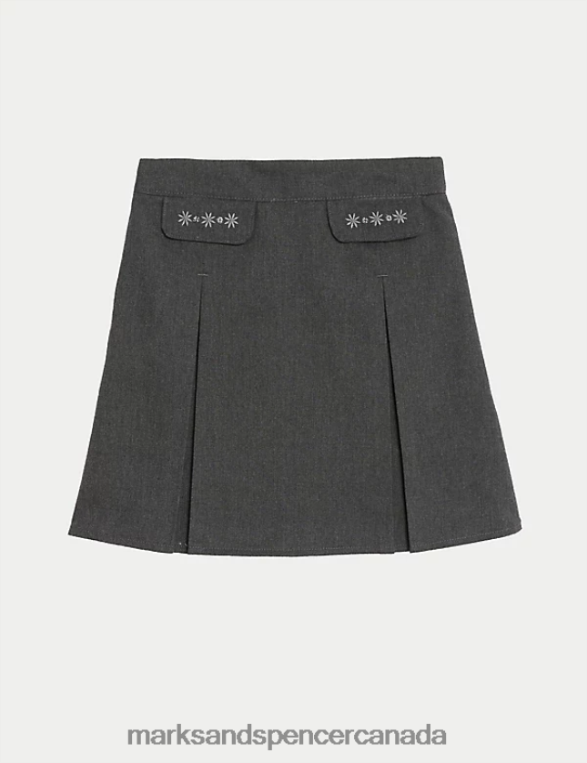 School Uniform 20VTD9948 Grey Kids Marks & Spencer Embroided School Skirt - Marks and Spencer Canada locations