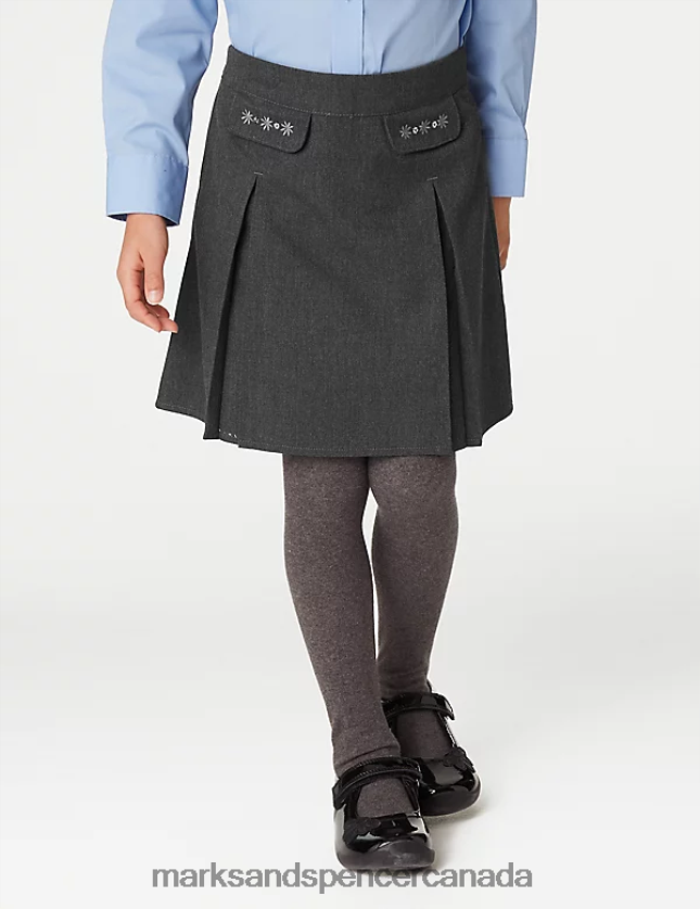 School Uniform 20VTD9948 Grey Kids Marks & Spencer Embroided School Skirt - Marks and Spencer Canada locations