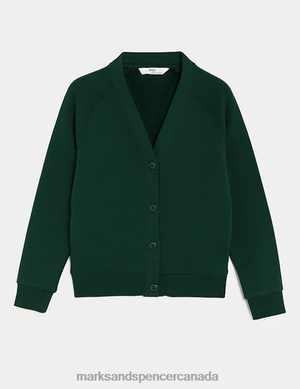 Kids Bottle Green School Uniform Marks & Spencer Cotton Rich StayNew School Cardigan 20VTD8790 - Marks and Spencer Canada locations