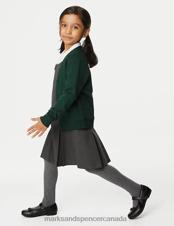 Kids Bottle Green School Uniform Marks & Spencer Cotton Rich StayNew School Cardigan 20VTD8790 - Marks and Spencer Canada locations