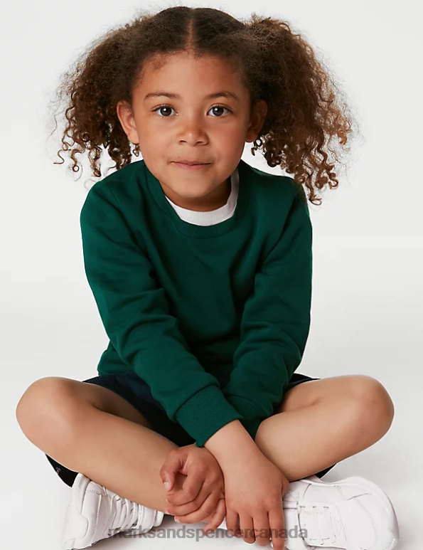 Kids Bottle Green School Uniform Marks & Spencer Regular Fit School Sweatshirt 20VTD8238 - Marks and Spencer online