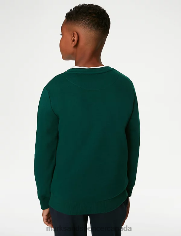 Kids Bottle Green School Uniform Marks & Spencer Regular Fit School Sweatshirt 20VTD8238 - Marks and Spencer online