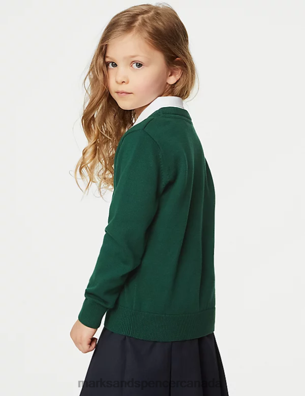 Kids Green School Uniform Marks & Spencer 2pk Pure Cotton School Jumper 20VTD8058 - Marks and Spencer outlet