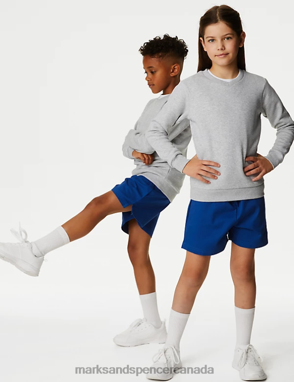 Marks and Spencer sale - Kids Grey Marl School Uniform Marks & Spencer Cotton V-Neck Sweatshirt 20VTD8916