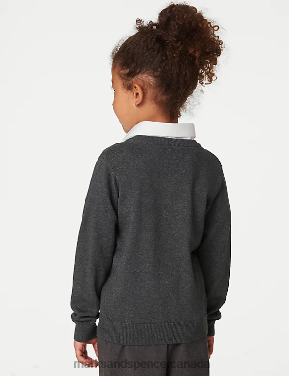 Marks and Spencer sale - Kids Grey School Uniform Marks & Spencer 2pk Pure Cotton School Jumper 20VTD8055