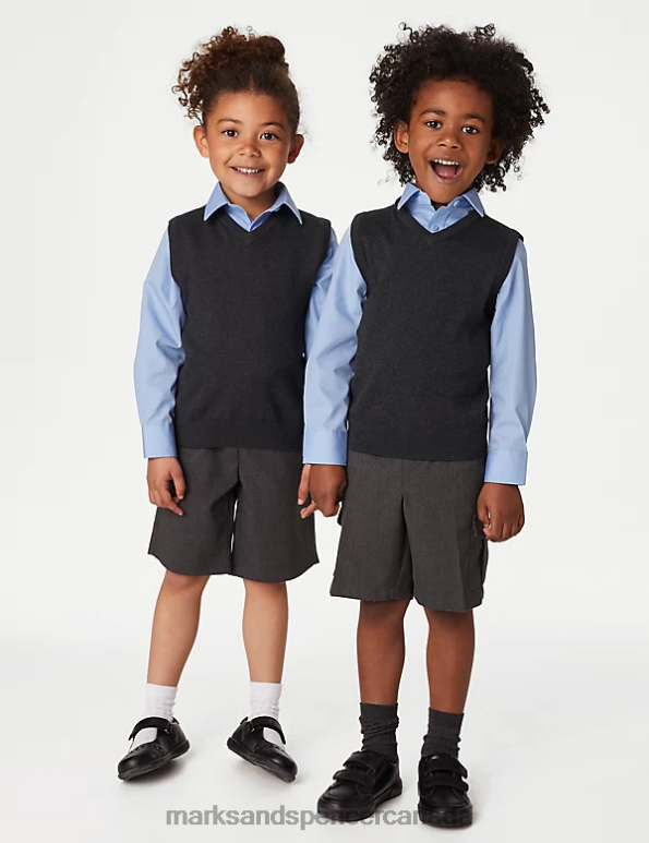 Marks and Spencer sale - Kids Grey School Uniform Marks & Spencer Pure Cotton School Tank Top 20VTD7815