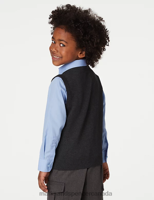 Marks and Spencer sale - Kids Grey School Uniform Marks & Spencer Pure Cotton School Tank Top 20VTD7815