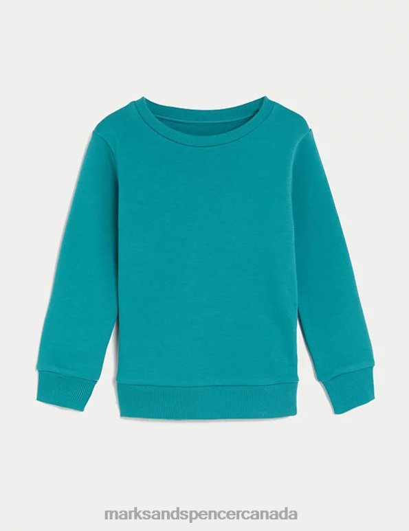 Marks and Spencer near me - Kids Jade School Uniform Marks & Spencer Cotton Crew Neck Sweatshirt 20VTD8653